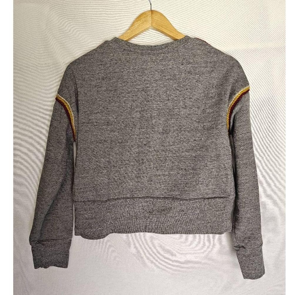 Miles by Madewell Embroidered Trim Crop Sweatshirt Gray Large L AG273‎ - Picture 13 of 14